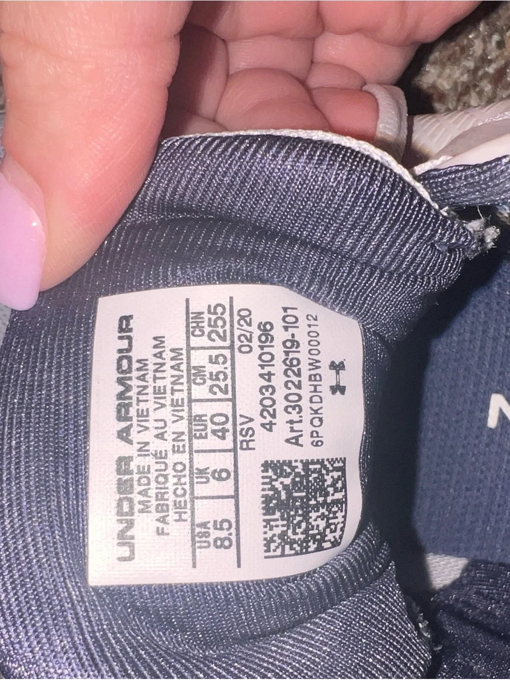Under Armour Women’s Train Light Gray Athletic Sneakers with Pink Accents